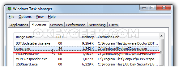 csrss.exe in task manager no description