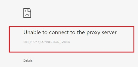 Unable to connect to the proxy server: what has to be done, why this.